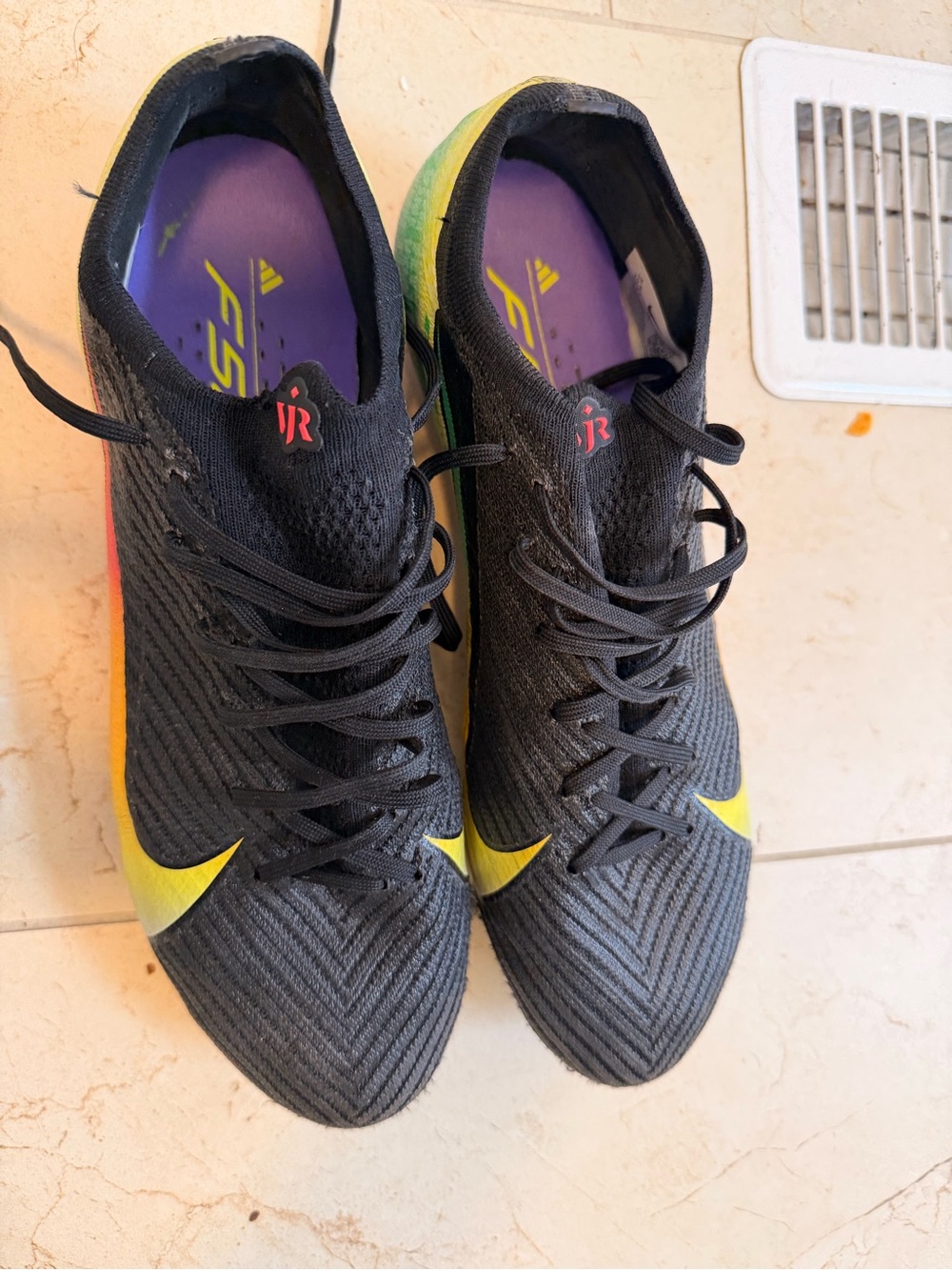 Nike Women's Black Athletic Shoes with Yellow Swoosh